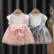 女童连衣裙洋气夏季婴儿1一6岁小童装儿童，棉女宝宝公主裙子夏装