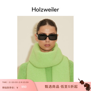 秋冬上新holzweiler男女同款羊驼毛混纺，柔软百搭纯色围巾