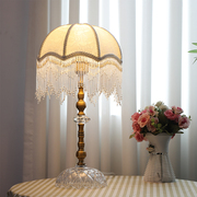 创意法式田园装饰台灯，结婚卧室温馨床头灯，公主风调光美式乡村灯具