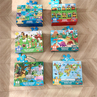 儿童卡通可爱动物48片大块，拼图玩具圣诞，春节幼儿园3-6岁学生礼物