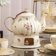陶瓷花茶壶花茶具欧式玻璃花草，水果花果茶壶耐热蜡烛加热套装英式