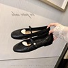平底单鞋女2024春季浅口一字带公主芭蕾鞋子法式圆头玛丽珍鞋