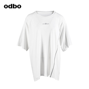 odbo欧宝原创设计女士短袖，上衣2023年夏季宽松白色t恤