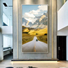 现代简约玄关装饰画客厅走廊落地竖版大幅风景壁画自然风光挂画