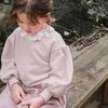 2024春款韩国童装儿童女孩纯色蕾丝翻领卫衣