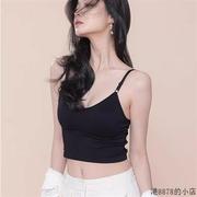 2024春夏带胸垫美背女法式独特西装内搭文胸，一体抹胸吊带背心