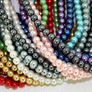 彩色玻璃珍珠散珠 手工diy自制手链项链饰品材料配件