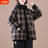 中老年女装妈妈秋冬外套2025新款棉衣棉服女大码格子休闲保暖上衣