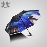 龙猫太阳伞双层折叠全自动遮阳防晒防紫外线女晴雨伞两用迷你便携