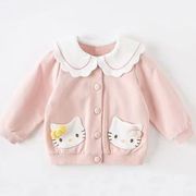 Hello Kitty女童外套2023春装宝宝上衣单排扣儿童开衫童装