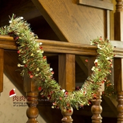壁挂圣诞节彩条藤条壁炉.氛围毛条圣诞挂饰数拉门饰新春室内装饰