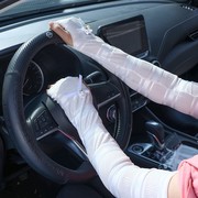 开车用防晒手套冰丝女士超薄长款护手臂套夏季半指手袖套开车骑车