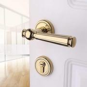 高档美式铜锁金色轻奢南瓜球形锁，室内纯铜房门锁法式卫生间静音浴