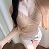 韩国东大门时尚套装v领性感，吊带背心女+短款针织小开衫两件套