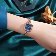 聚利时潮流时尚手链女表韩版时装女士手表，方形小巧水钻表