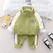 1-3周岁婴儿套装冬季分体衣服8六6十10九9八7个月男宝宝外套加绒5