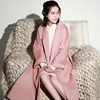 nz赫本风浴袍款labbro樱花，粉色双面羊绒，大衣女高级感羊毛毛呢外套