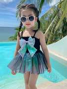 女童泳衣夏季网红儿童裙式游泳衣洋气公主3岁女孩女宝宝连体可爱2