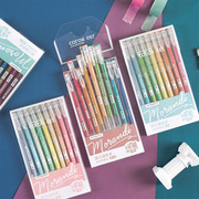 多色笔大容量彩色手帐笔9支套装，莫兰迪色，学生标记笔全针管中性笔