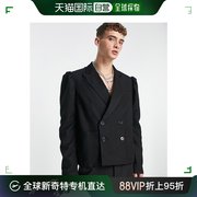 香港直邮潮奢asos男士，设计泡泡袖西装外套，(黑色)