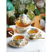 花茶杯套装英式下午茶杯子泡花茶壶欧式轻奢陶瓷家用整套茶具套装