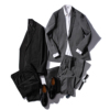 高级感西服套装男2021春季通勤上班烟灰色修身小西装两件套潮