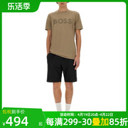 hugoboss男士带有标志的夏季时尚休闲短袖t恤米色ss24