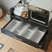 定制厨房微波炉置物架子，带抽屉烤箱收纳可伸缩家用双层台面多功能
