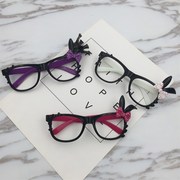 韩版潮儿童眼镜框无镜片黑兔子耳朵卡通眼镜架女童可爱宝宝眼睛框