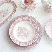 法式紫色梦幻庄园复古宫廷风陶瓷，餐盘欧式餐具，西餐盘汤盘碗盘杯碟