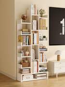树形创意小书架一体靠墙简易落地置物架客厅电视柜旁学生家用书柜