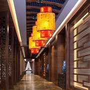 中式古典羊皮灯笼复古餐厅灯，走廊玄关过道，灯具茶楼大厅小吊灯