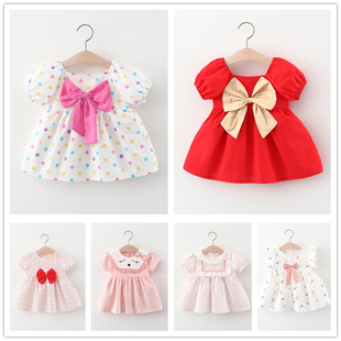女童短袖连衣裙夏天儿童，小女孩公主裙子0一1-2-3岁婴儿女宝宝夏装