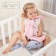 法国麦侬贝儿安抚玩偶安心兔子，婴儿玩具纯棉可入口手偶手套安抚巾