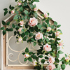 仿真玫瑰假花藤蔓家居室内阳台管道，缠绕装饰遮挡t绿植绿叶塑料藤