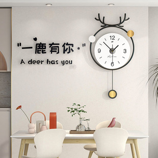 现代简约客厅家用装饰钟表网红创意时尚挂钟餐厅背景墙扫秒钟挂表