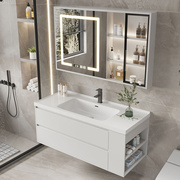 现代简约陶瓷一体盆浴室柜组合卫生间，小户型洗漱台洗脸洗手池台盆