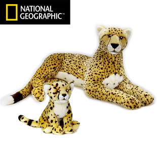 国家地理正版仿真动物猎豹玩偶毛绒，玩具小号精致超大公仔盒装礼物