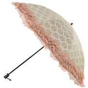 太阳城洋伞二折双层金线，花边超强防晒50+防紫外线，公主蕾丝遮阳伞