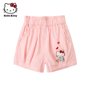 Hello Kitty童装女童夏季纯棉短裤薄款时尚休闲裤子