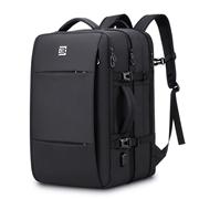 方形旅行背包男双肩包大容量可扩容商务旅行包短途行李包电脑书包