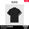 gxg男装黑色，透气亲肤舒爽短袖，polo衫2023秋季gex12423773