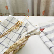 简约条纹日式餐巾布餐垫(布餐垫)布拍摄(布拍摄)道具棉麻餐巾，布隔热(布隔热)桌垫西餐方巾布