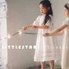 韩国高端童装20年夏款女童，高端白色缎面连衣裙公主裙110-145码
