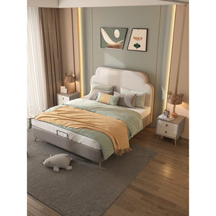美式轻奢布艺床现代简约1.5米儿童床1.2米小户型，软床欧式网红实木