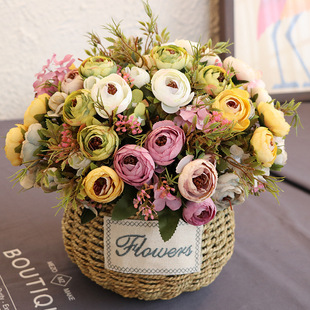 欧式高档客厅餐桌绢花，花束摆设装饰仿真花，干花家居假花花艺摆件花
