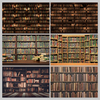 复古欧式书柜书架图书馆背景墙纸JPG高清图片素材