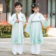 男女童汉服套装春秋，儿童中国风古装，薄款中小童六一国学演出服