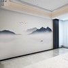 新中式水墨山水壁纸电视背景墙纸，客厅沙发休闲墙壁布卧室意境壁画