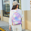 日本乐天双肩包女时尚可爱彩色少女心旅行大容量书包学生背包